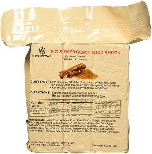 SOS Food Labs, Inc. Emergency Ration Cinnamon Bars